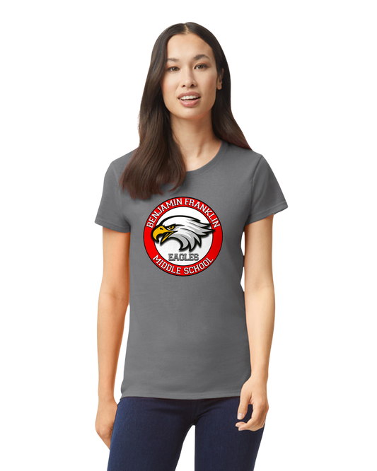 Women's Charcoal Gray T-Shirt - BFMS Circle Logo