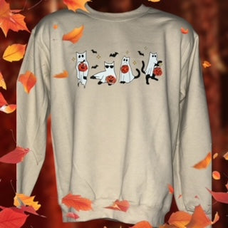 Ghostly Cats Sweatshirt - Unisex