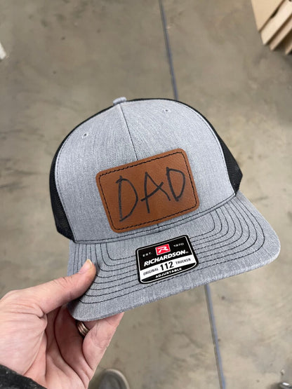 Custom Leather Patch Hat with Handwritten Note