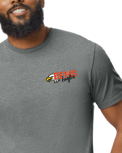 Men's Charcoal Gray T-Shirt w/ Front and Back BFMS Logo