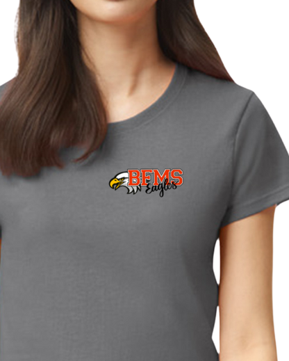 Women's Charcoal Gray T-Shirt w/ Front and Back BFMS Logo